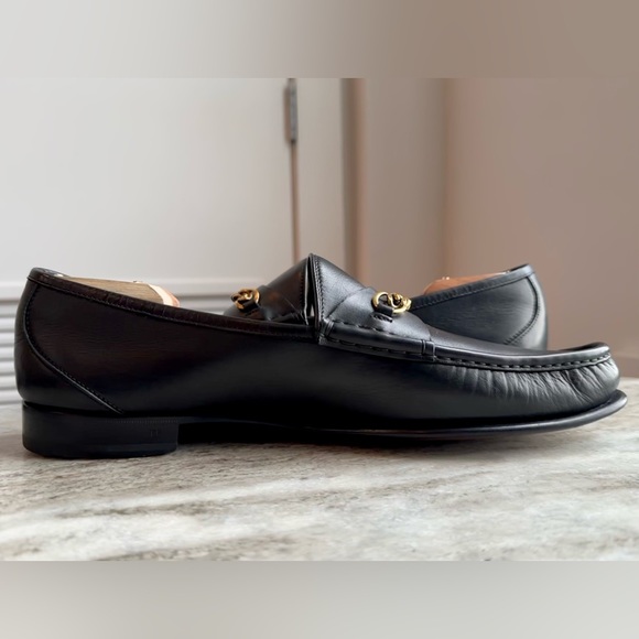 TOM FORD York Chain Black Smooth Leather Loafers US 11.5 Italy $1600 Horsebit - Picture 4 of 8